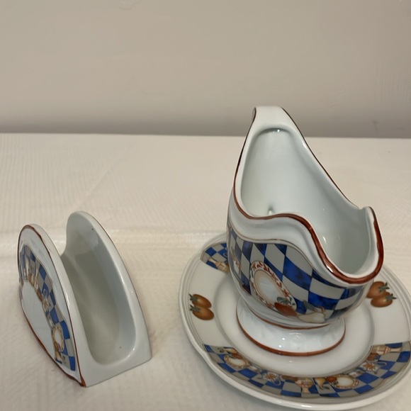Gravy/Sauce Boat with Saucer and Napkin Holder - Picture 5 of 11